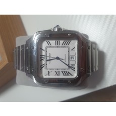 까르띠에 산토스 실버 시계 남성 42mm