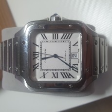 까르띠에 산토스 실버 시계 남성 42mm