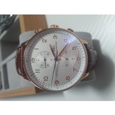 IWC 샤프하우젠 포르투기저 화이트 다이얼 골드 침 시계