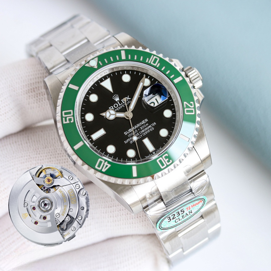 클린공장 로렉스 신형 서브마리너 스타벅스 그린 검판 41mm 126610LV