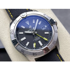 BLS공장 브라이틀링 어벤저 오토매틱 GMT 베스트 에디션 블랙 다이얼 나일론 스트랩 44mm