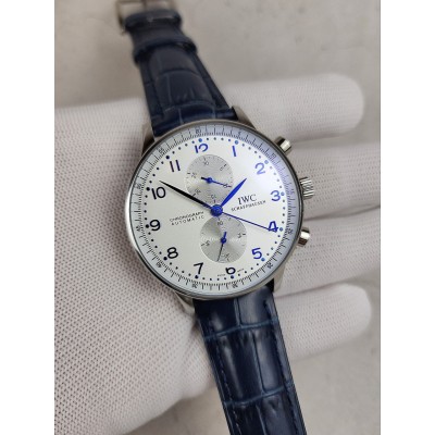 IWC 포르투기저 화이트 다이얼 블루침 시계
