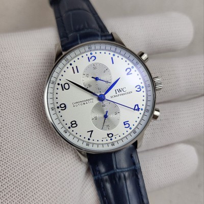 IWC 포르투기저 화이트 다이얼 블루침 시계