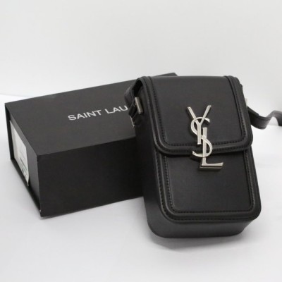 입생로랑 Ysl 실버 스틸 로고 래더 크로스백 (가방)