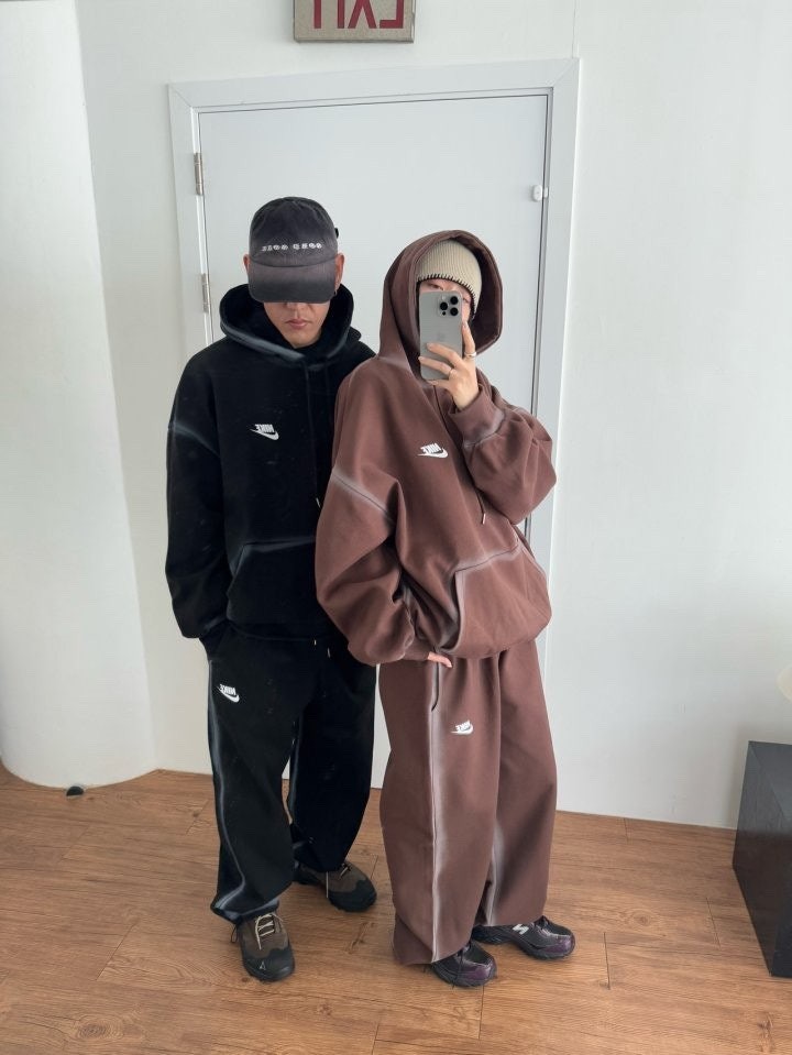 나이키 스트레이 후드 조거 세트