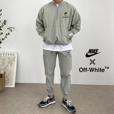 나이키 X 오프화이트 콜라보 윈드 아노락 조거 세트