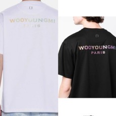 우영미 블루 그라데이션 폰트 반팔티