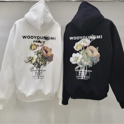 우영미 뉴시즌 플라워 백로고 후드티