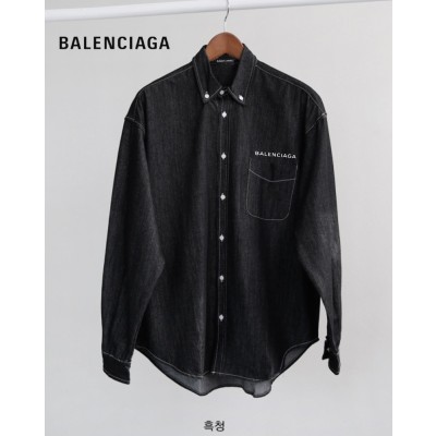 발렌시아가 데님 오버핏 셔츠