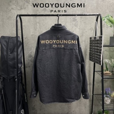 우영미 백로고 데님 셔츠