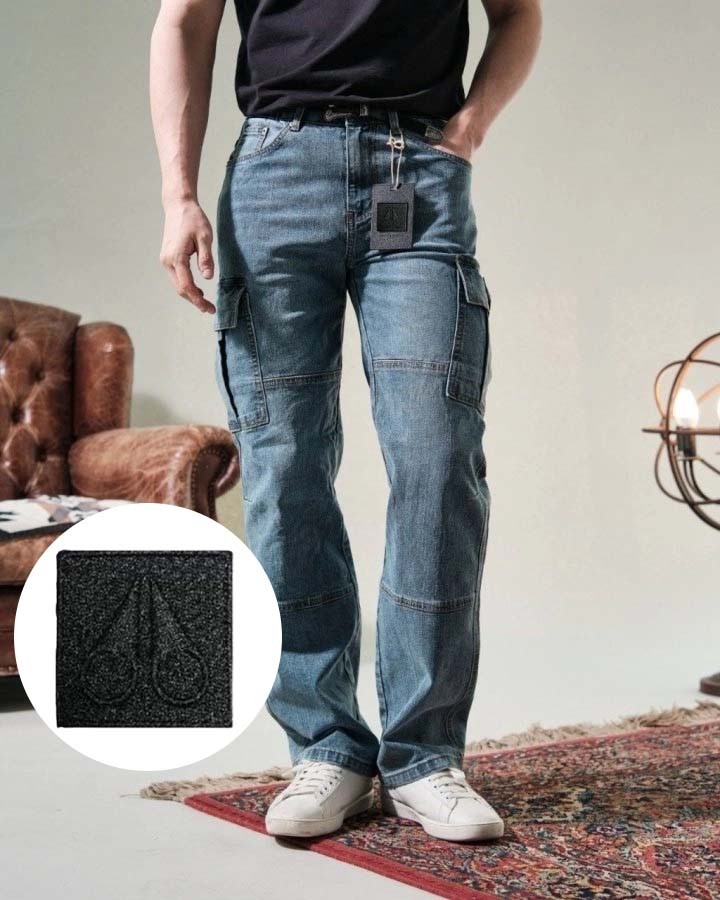 무스너클 쉐이크 데님 카고 청바지