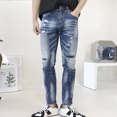 디스퀘어드2 워싱 페인팅 디스트로이드 데님 청바지