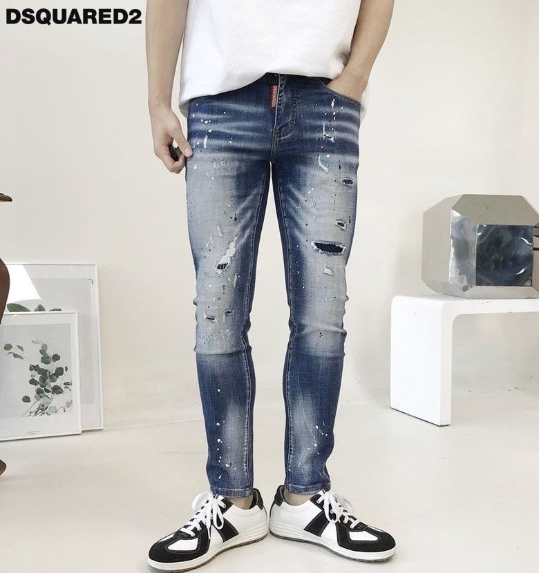 디스퀘어드2 데미지 컬러 페인팅 데님 청바지