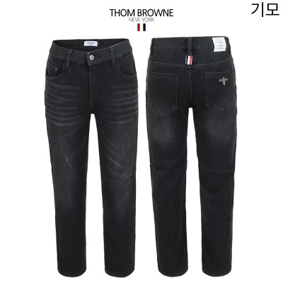 톰브라운 융기모 블랙 히든 밴딩 슬림 청바지