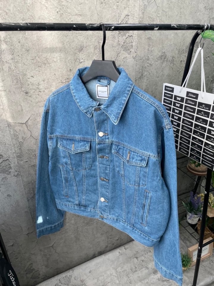 우영미 블랙 데님 자켓 진청