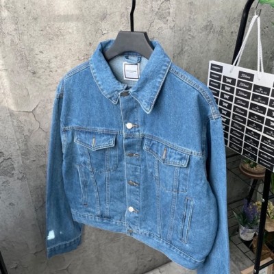 우영미 블랙 데님 자켓 진청