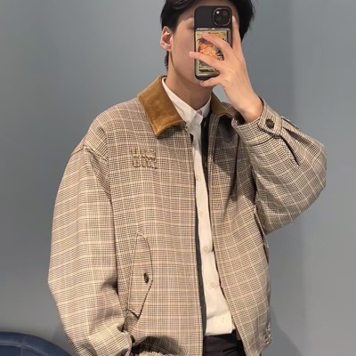 미우미우 체크 더블 위브 자켓